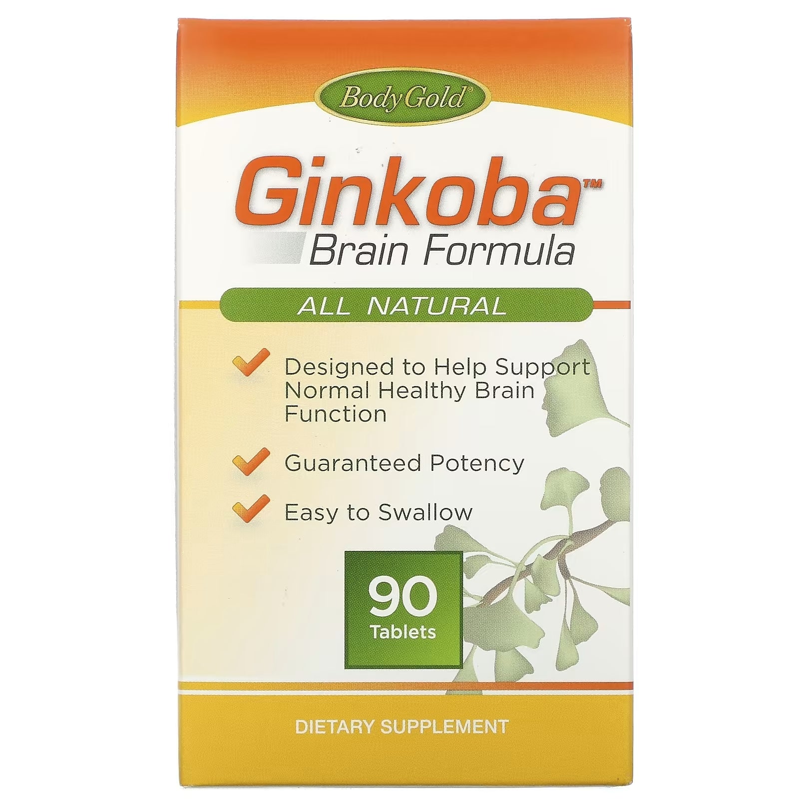 Ginkoba BodyGold brain formula, 90 tablets