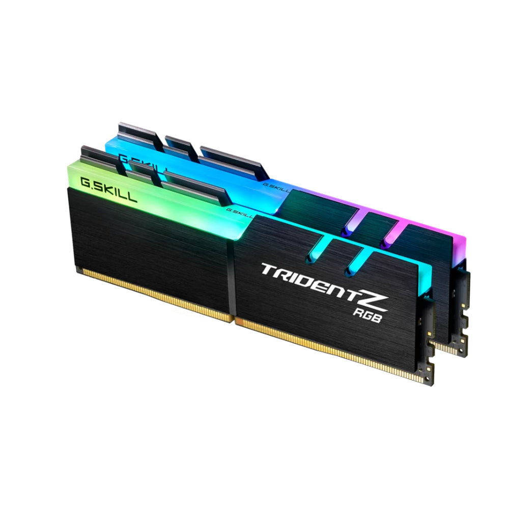 ذاكرة الوصول العشوائي GKILL Trident Z RGB، 32 جيجابايت DDR4 (2x16 جيجابايت)، 3000 ميجا هرتز، CL16، F4-3000C16D-32GTZR، أسود