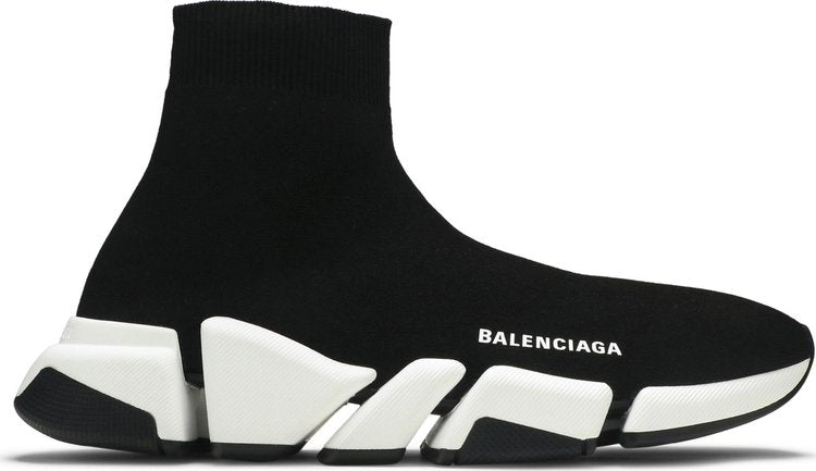 حذاء رياضي Balenciaga Speed ​​2 Trainer Knit باللونين الأسود والأبيض