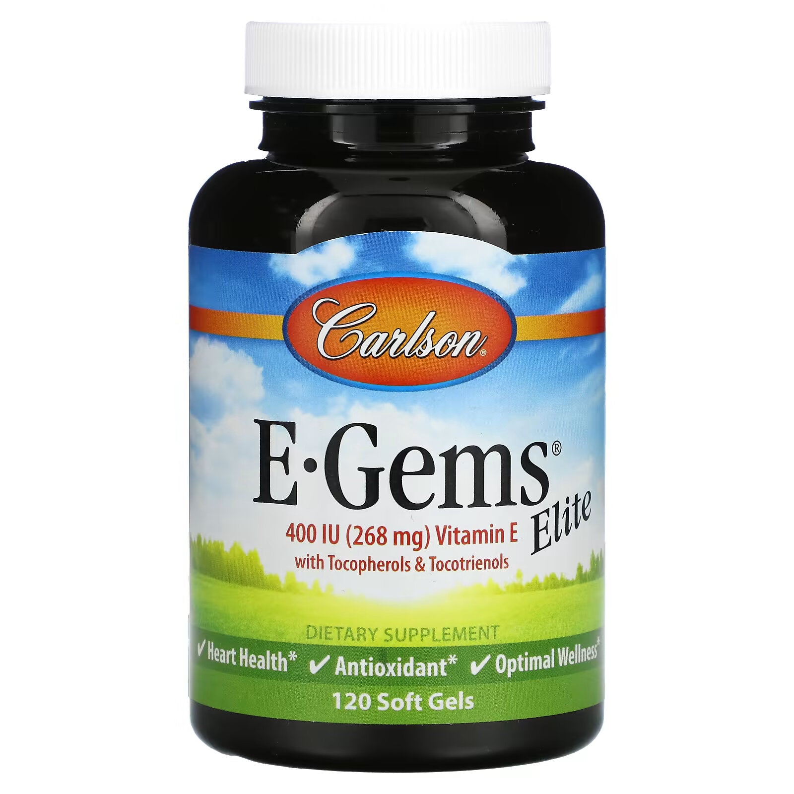 Carlson, E-Gems Elite, Vitamin E, 268 mg (400 IU), 120 Softgels