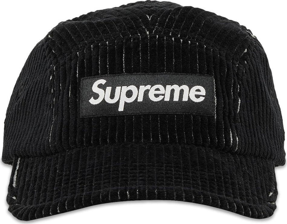 Supreme 2-Tone Corduroy Camp Cap, Black