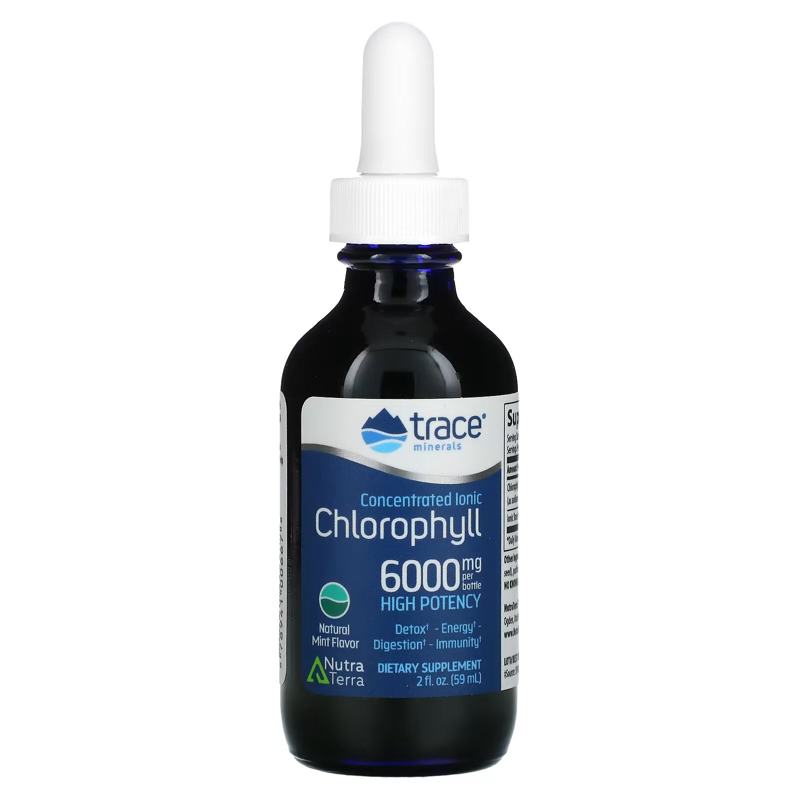 Trace Minerals, Concentrated Ionic Chlorophyll, Natural Mint, 6000 mg 59 ml (2 fl oz)