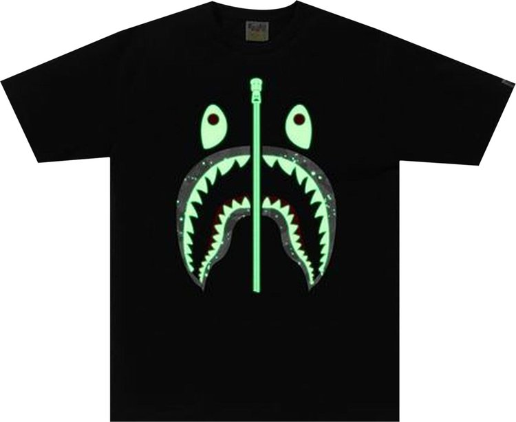 تي شيرت BAPE Space Camo Shark باللون الأسود، أسود