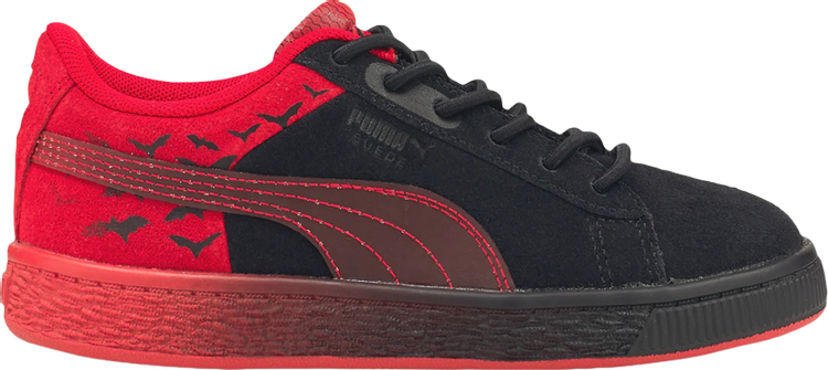 Sneakers Puma Batman x Suede Classic Little Kid Black Barbados Cherry, red