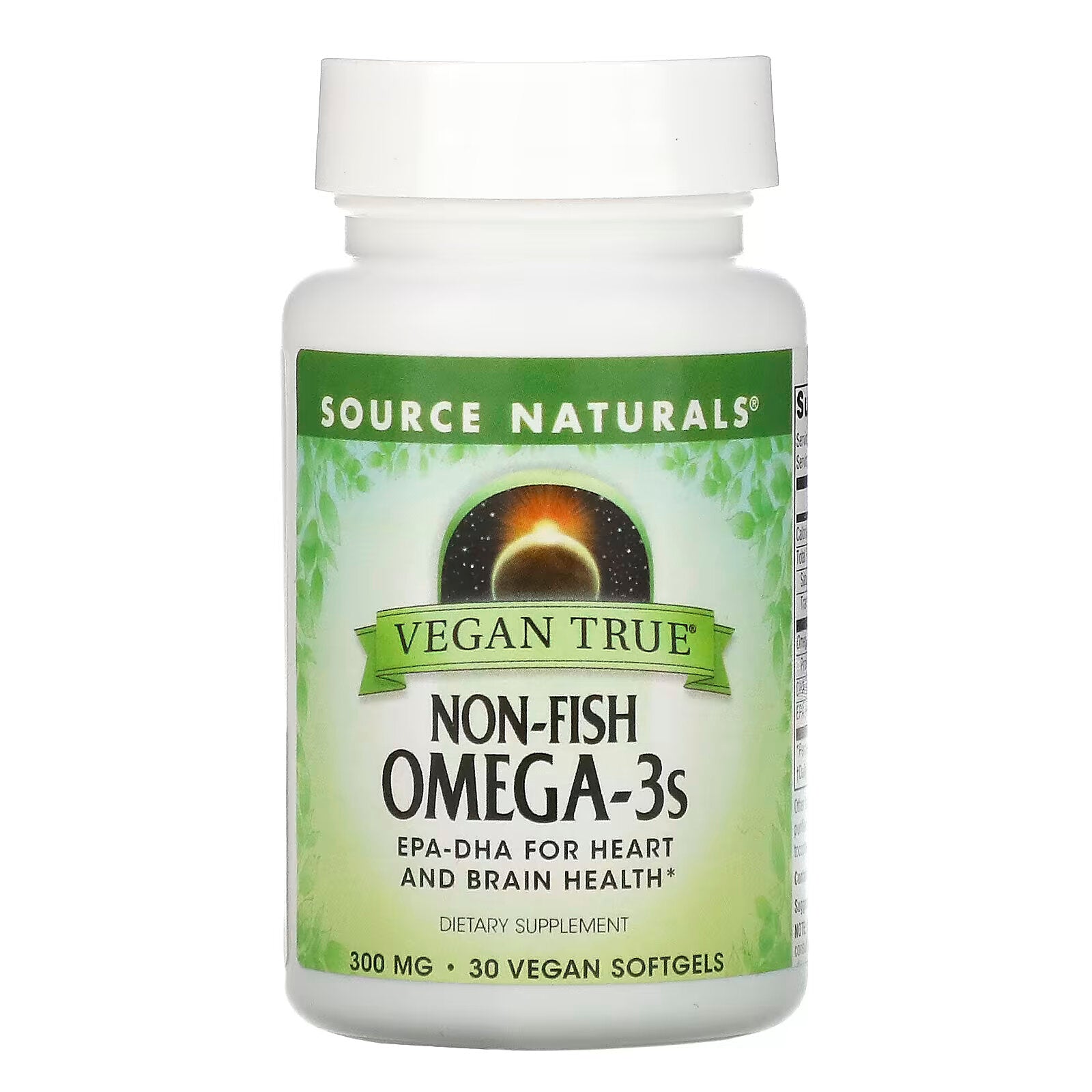 Source Naturals, Vegan True, Non-Fish Omega-3 Fatty Acids, 300 mg, 30 Vegan Capsules