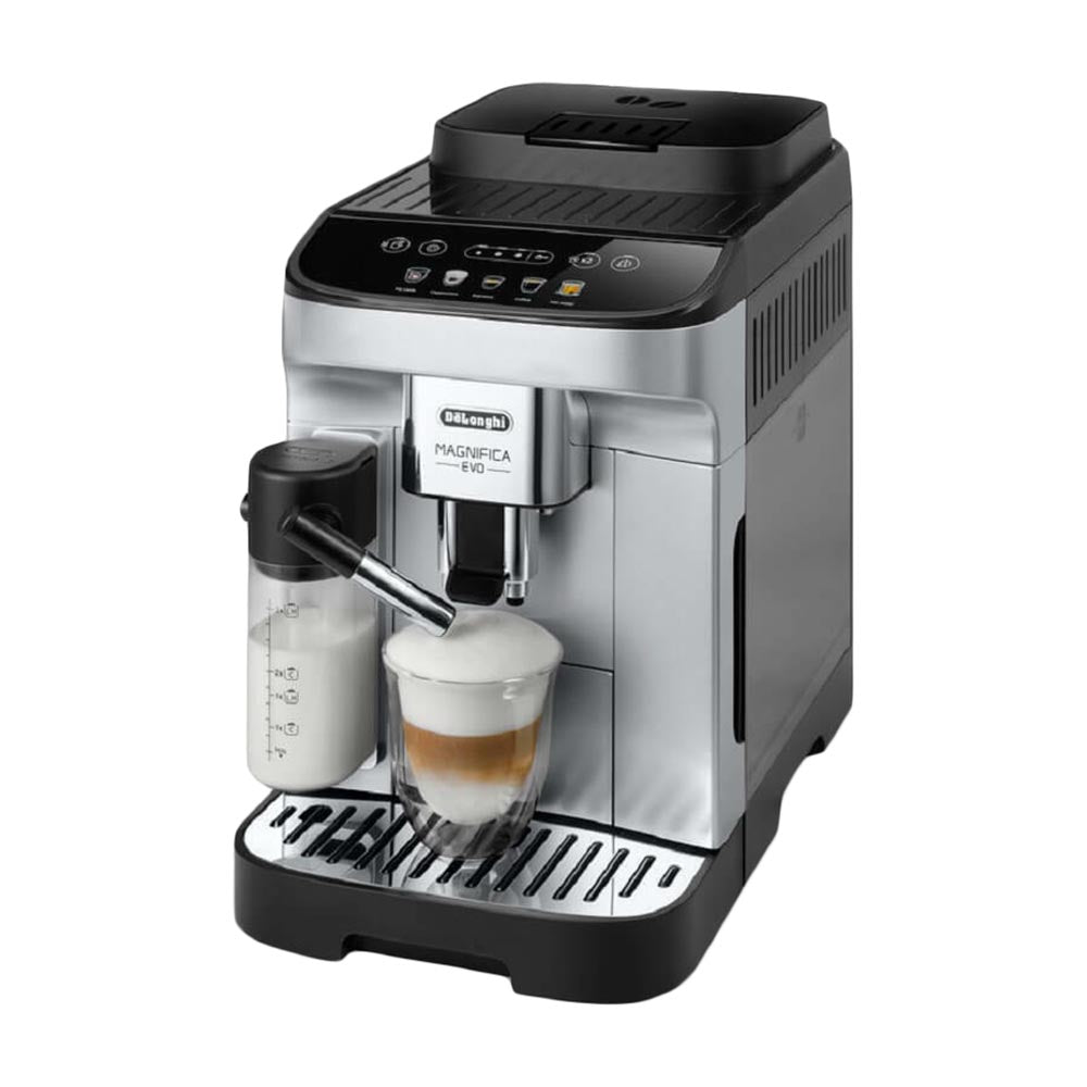 ماكينة صنع القهوة الأوتوماتيكية DeLonghi E LattePlus، فضي