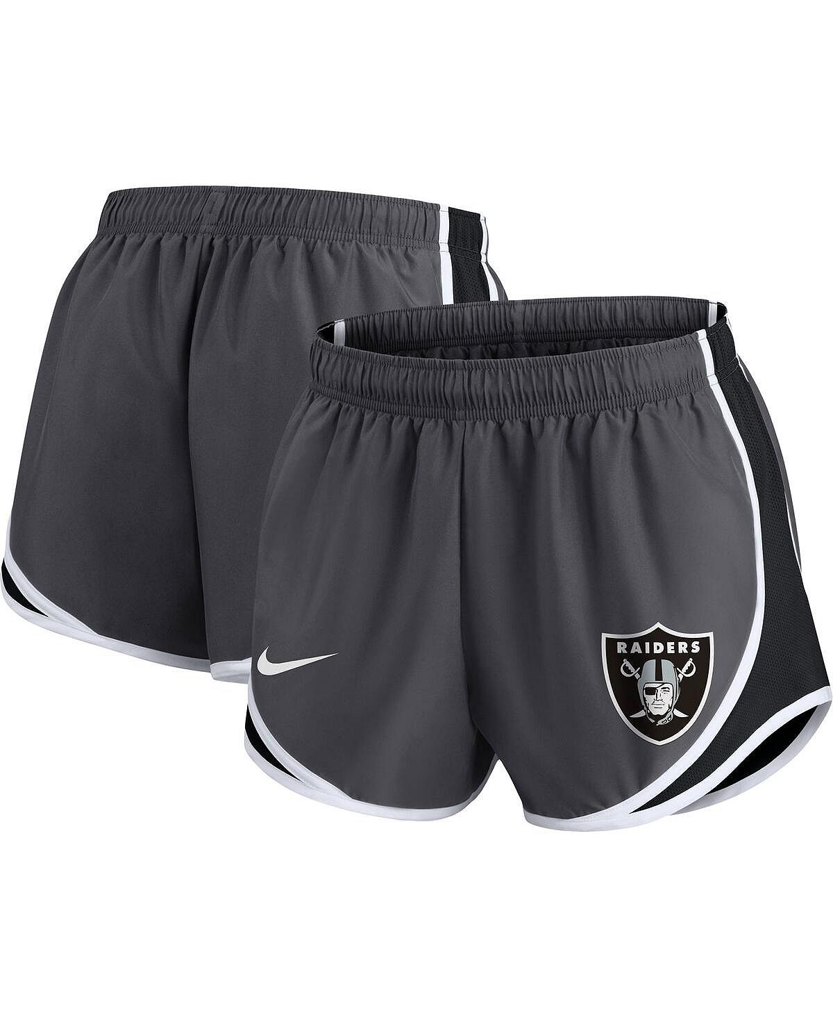 Nike Women's Las Vegas Raiders Plus Size Dark Gray Logo Performance Tempo Shorts multi