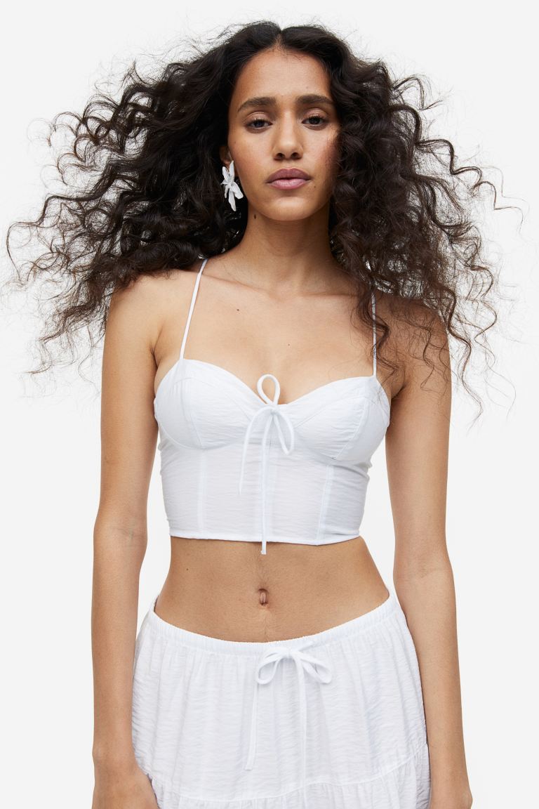 H&M Bustier Crop Top, White