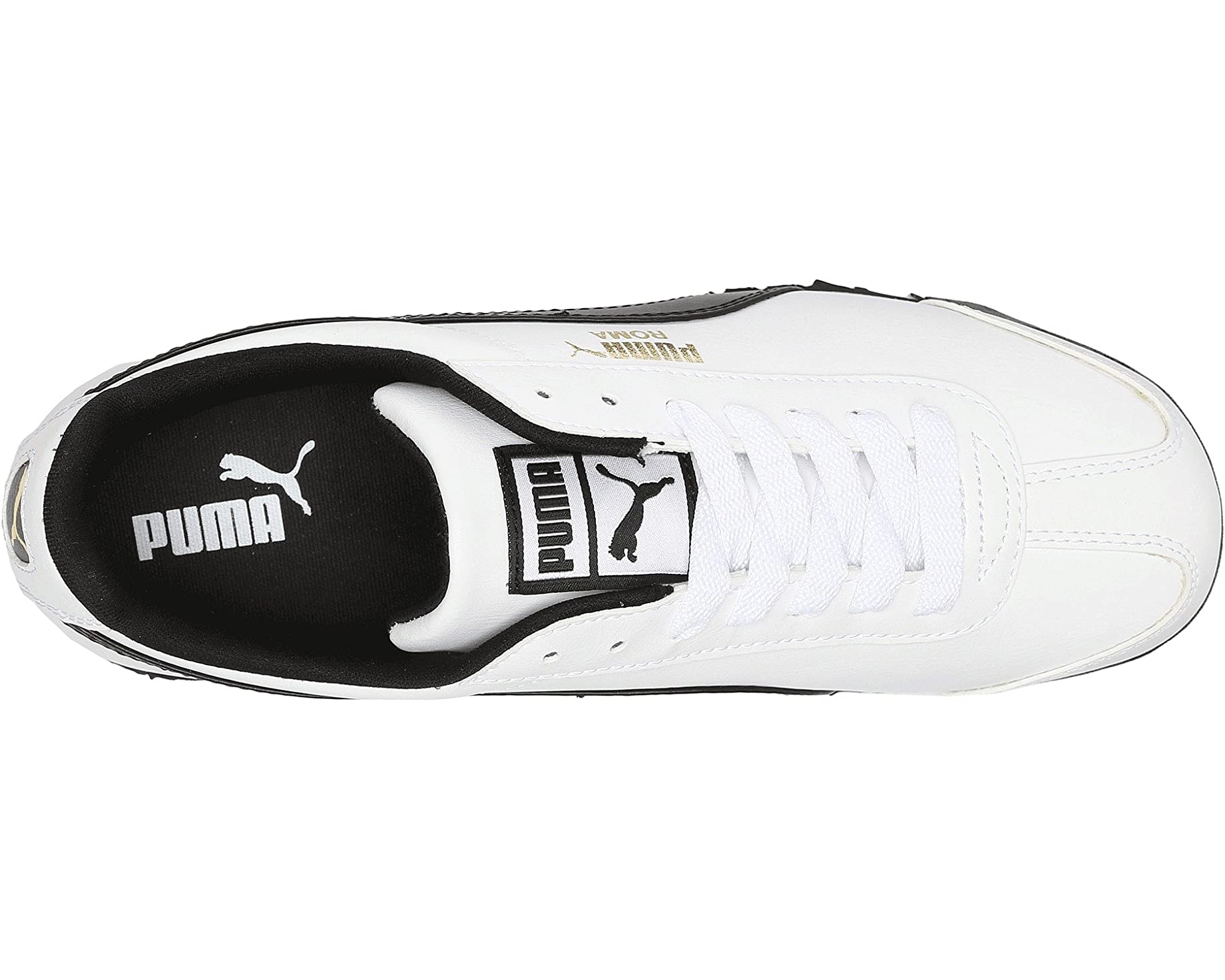 حذاء رياضي Puma Roma Basic باللون الأبيض والأسود