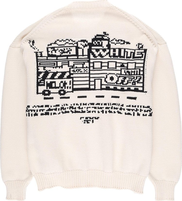 Off-White Graffiti Zine Crewneck 'Off White' Sweatshirt, cream