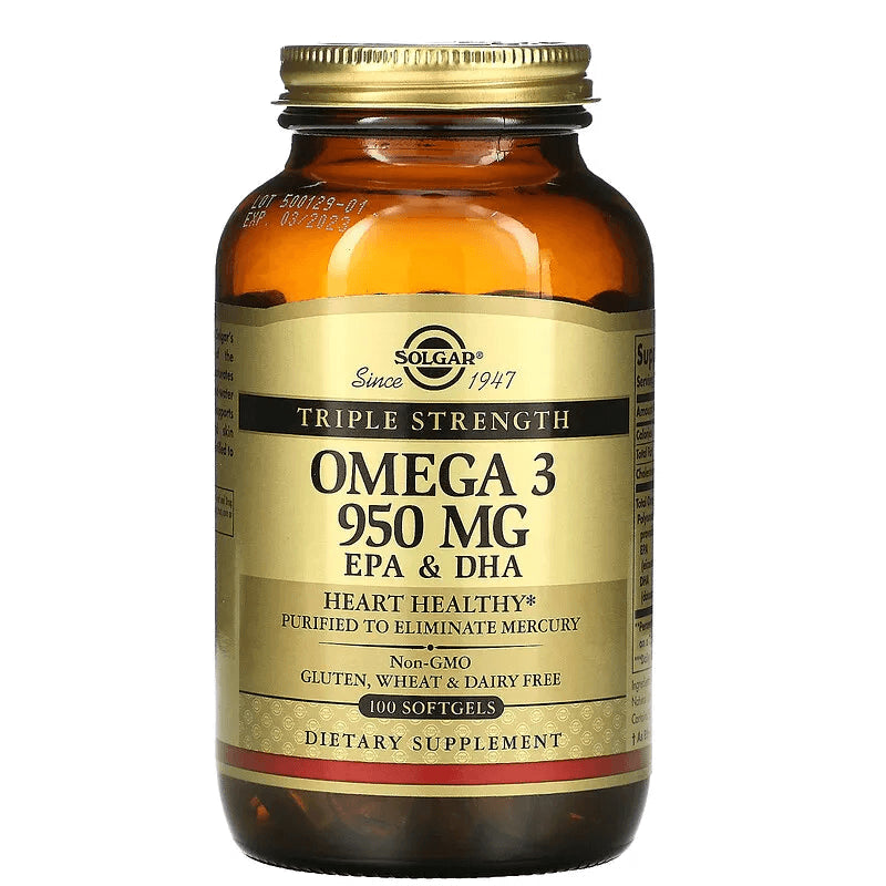 Solgar Omega-3 EPA & DHA Dietary Supplement, 950 mg, 100 Softgels