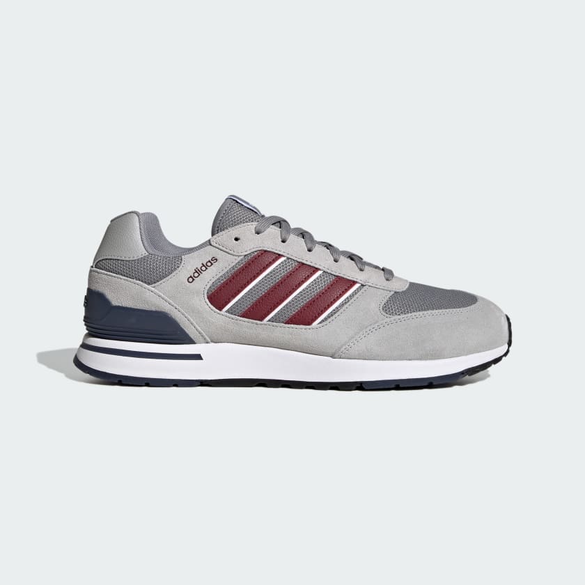 Adidas Run 80s sneakers, grey/burgundy/white