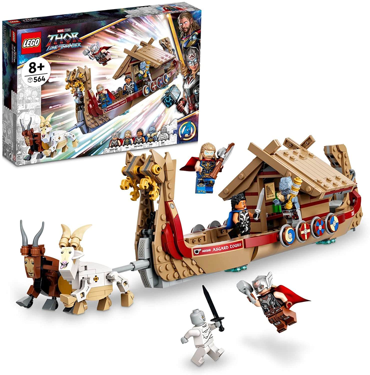 LEGO Marvel Thor Goat Boat 76208, 564 pieces