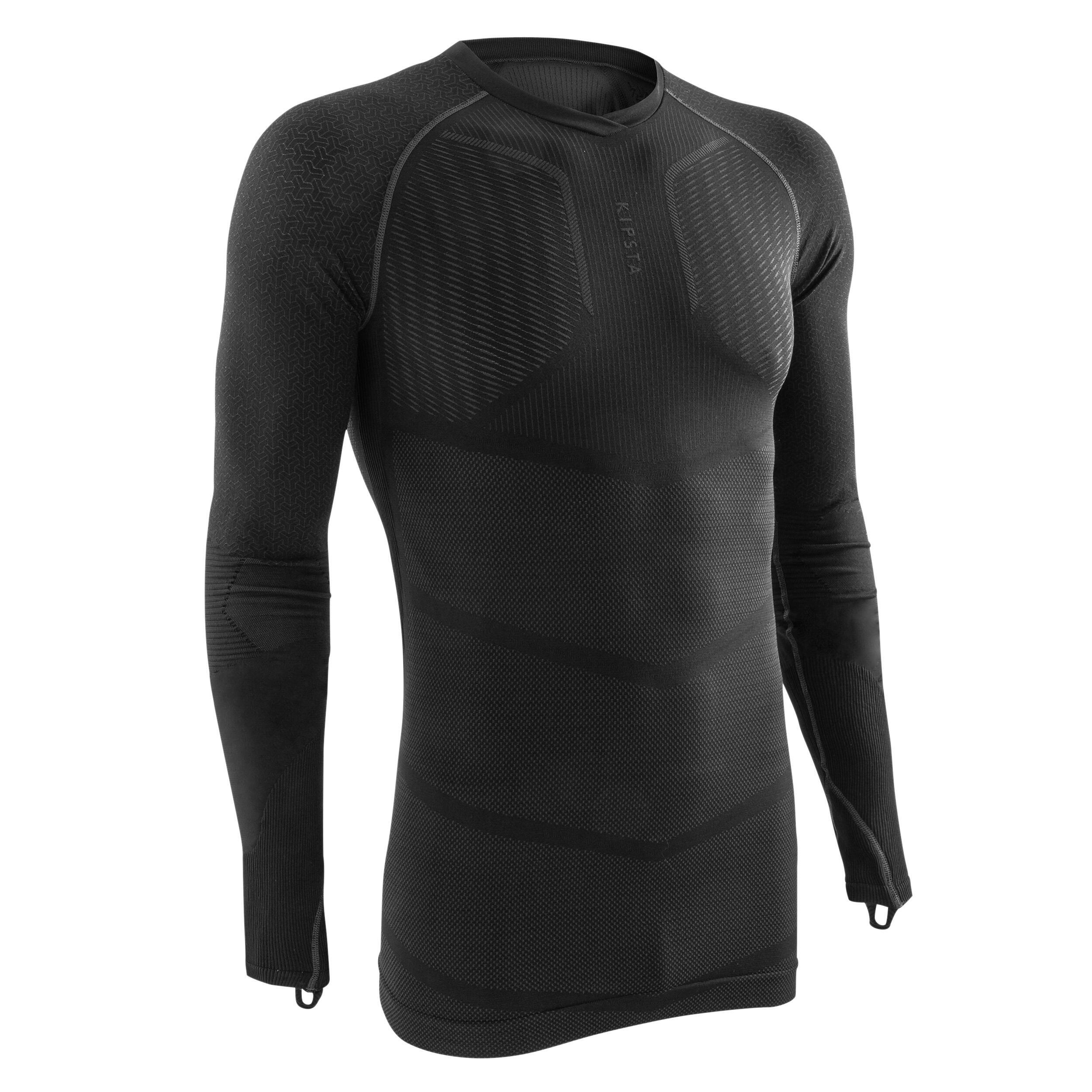 Kipsta Keepdry 500 Long Sleeve T-Shirt, Black