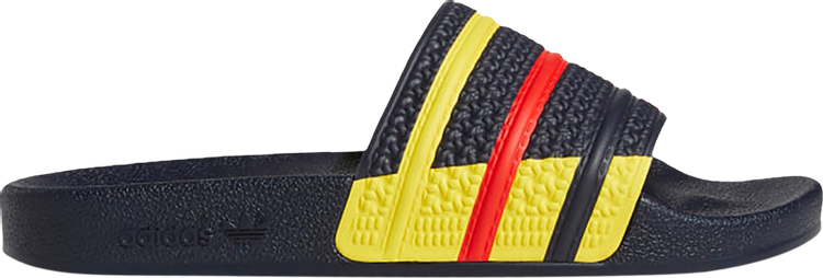 Adidas Adilette Slide 'Legend Ink Red Yellow' Sandals, Blue