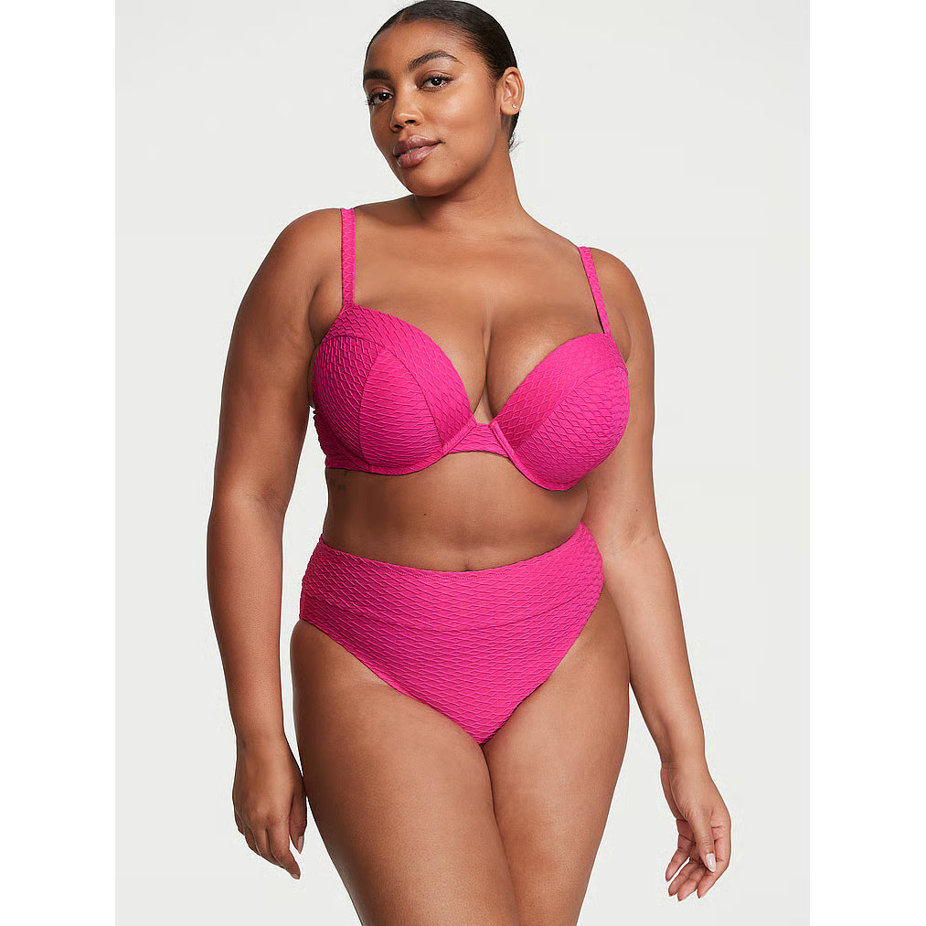 Victoria's Secret Swim Mix & Match Sexy Tee Push-Up Fishnet Bikini Top, pink