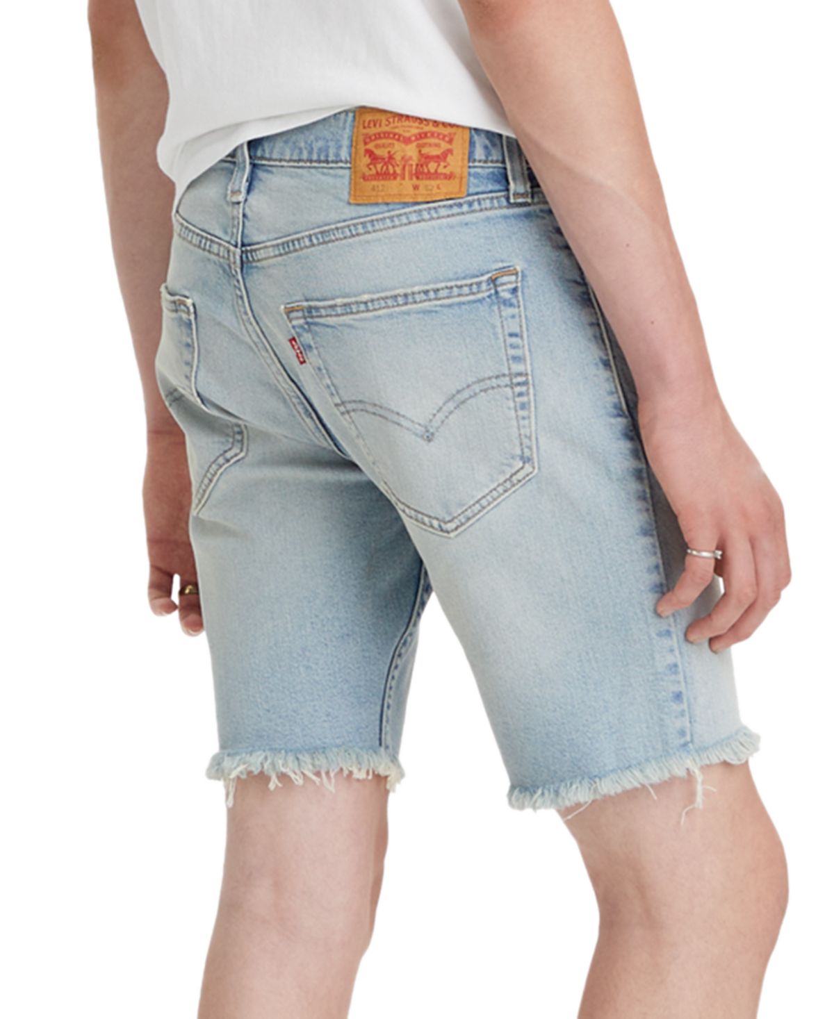 شورت جينز رجالي من Levi's Flex 412 Slim Fit مع 5 جيوب، متعدد الألوان