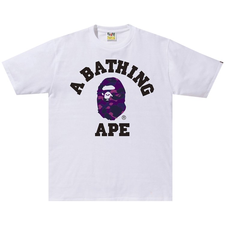 تي شيرت BAPE Color Camo College Tee "أبيض/أرجواني"، أبيض