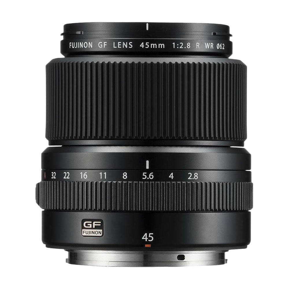 عدسة فوجي فيلم فوجينون GF 45mm f/2.8 R WR، باللون الأسود