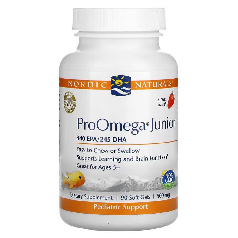 Omega-3 Nordic Naturals ProOmega Junior strawberry flavor 340 mg, 90 capsules