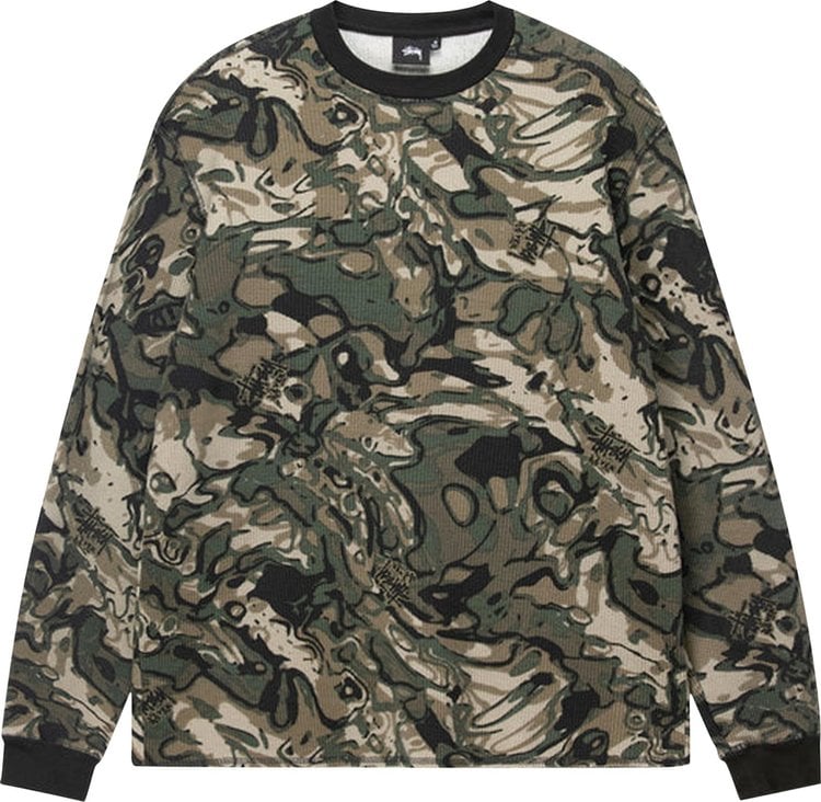 Stussy Basic Stock Long-Sleeve Thermal 'Veil Camo', multicolor