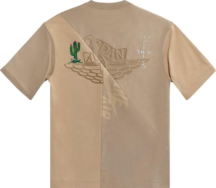 Cactus Jack by Travis Scott x Jordan Short-Sleeve T-Shirt 'Khaki/Desert', Tan