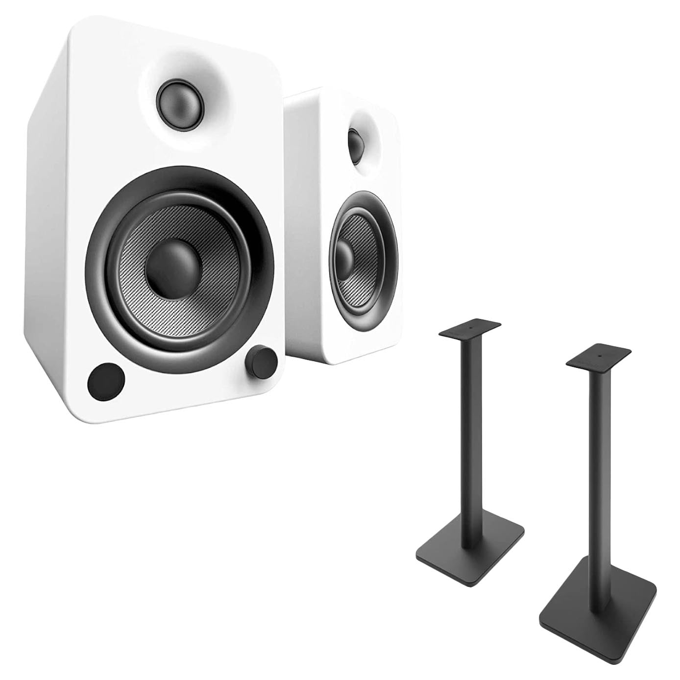 Bookshelf speakers Kanto YU4 with stands SP26PL, 2 pcs, white/black