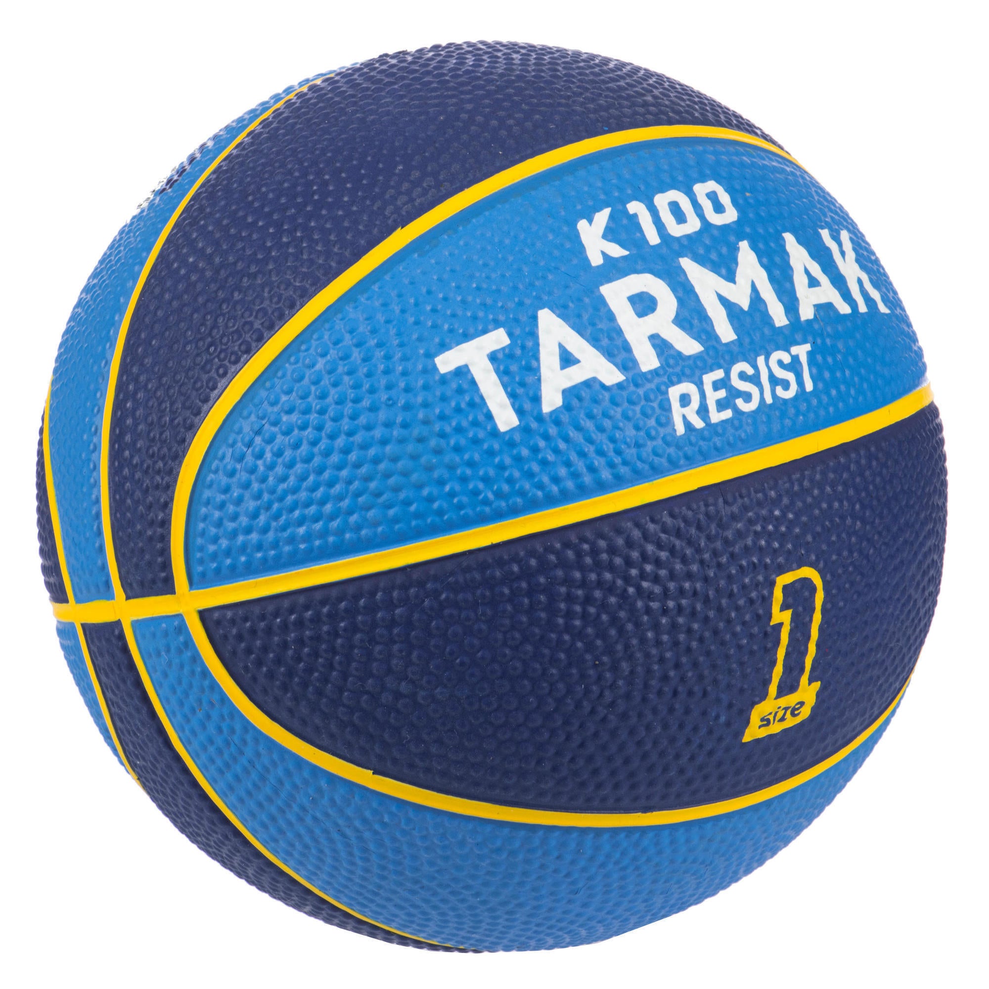 Children's basketball size 1 - K100 Rubber Mini blue TARMAK, blue/dark blue