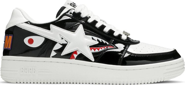 Bapesta Low M1 Shark Face Sneakers - Black, black