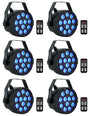 6) Rockville RockPAR TRI LED RGB Compact Par Can DJ DMX Wash Lights+Remote Black (6) ROCKPAR TRI BLACK