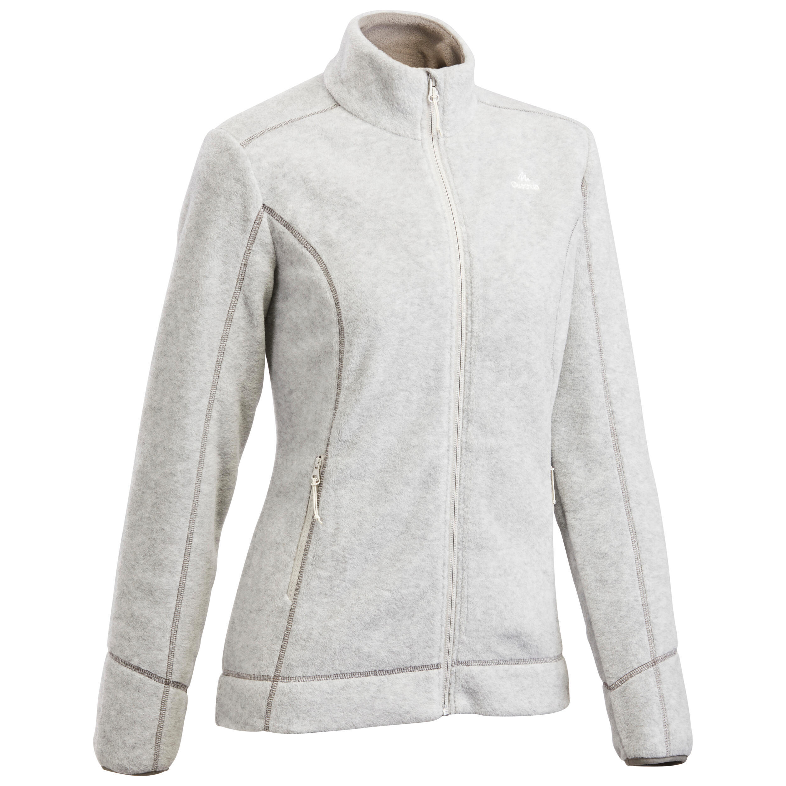 Women's fleece sweatshirt Quechua MH120 for hiking, light gray