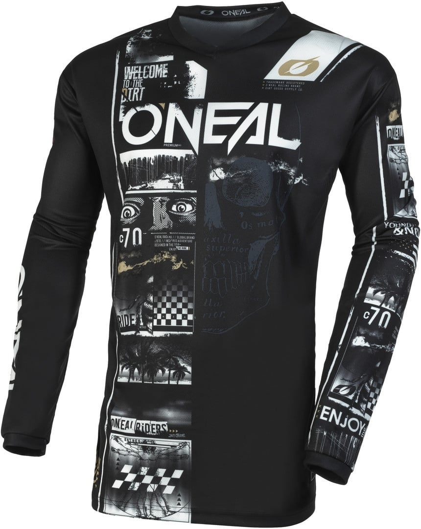 Oneal Element Attack Motocross Jersey, Black/White