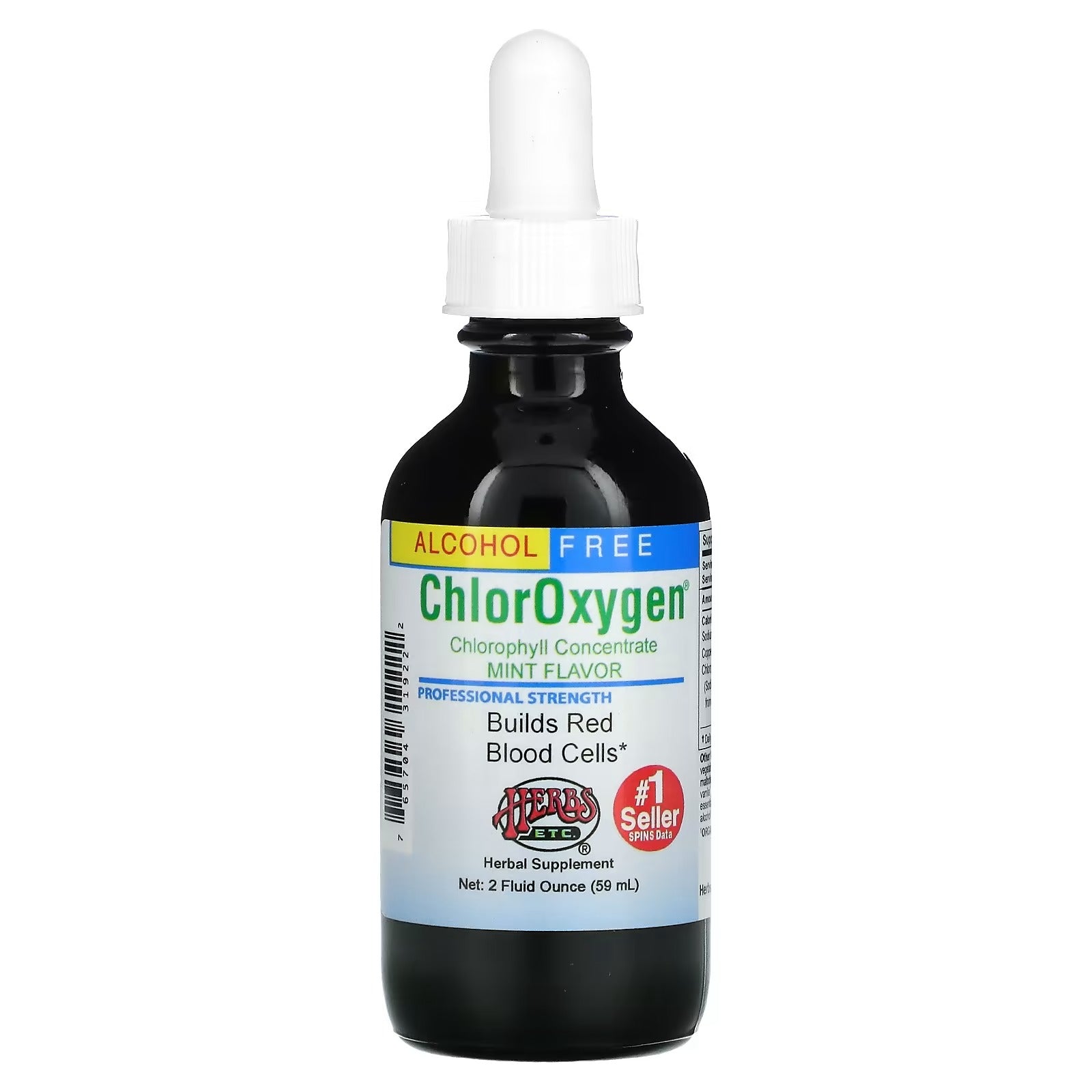 Herbs Etc., ChlorOxygen, chlorophyll concentrate, alcohol-free, mint, 2 fl. oz. (59 ml)