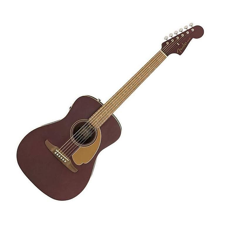 جيتار كهربائي صوتي Fender Malibu Player، لون عنابي، ساتان جيتار كهربائي Fender Malibu Player