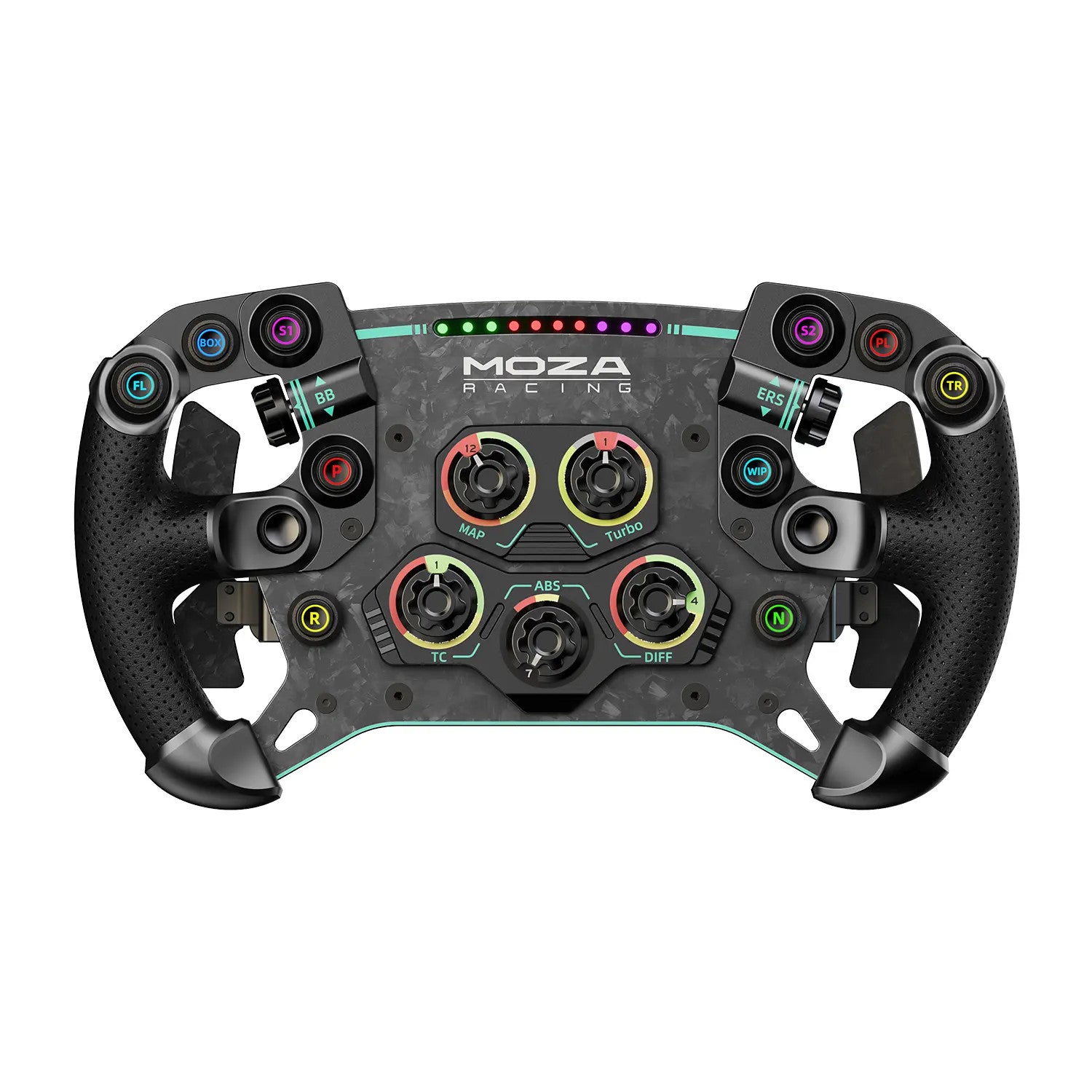 Moza R12 steering wheel, steering wheel base + GS V2 steering wheel + 3 SR-P pedals, black