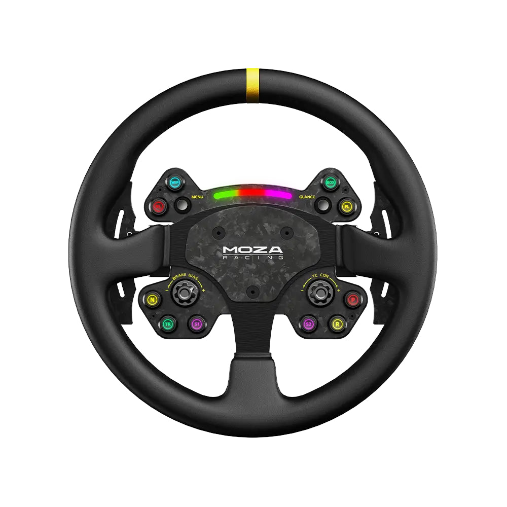 Moza R12 steering wheel, steering wheel base + RS V2 steering wheel, black + 3 CRP pedals, black