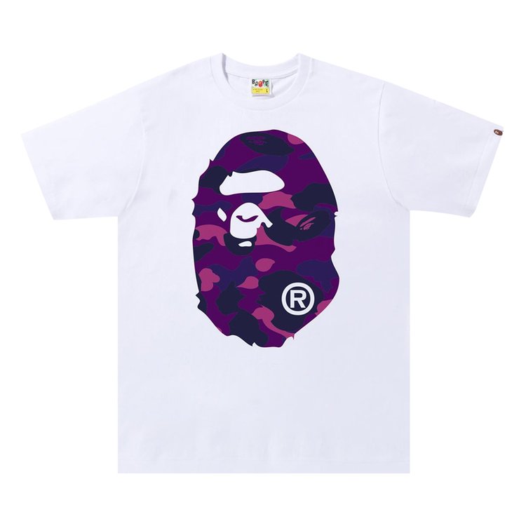 BAPE Color Camo Big Ape Head Tee 'White/Purple', White