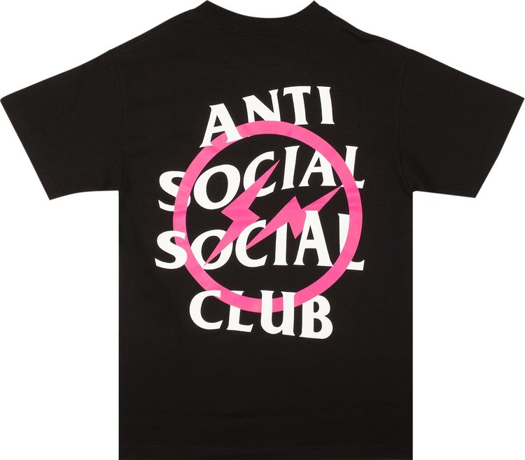 تي شيرت من Anti Social Social Club x Fragment Design باللون الوردي "أسود"، أسود