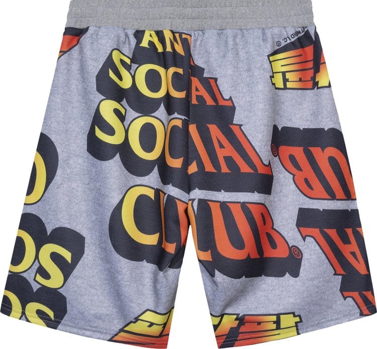 Anti Social Social Club Whisped Terry Fleece Shorts 'Grey', gray