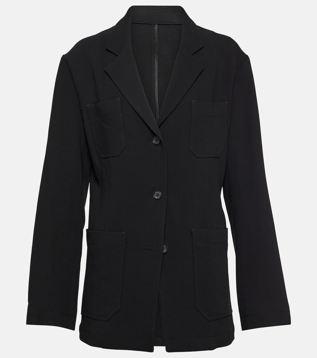 TOTEME Single Breasted Crepe Blazer, Black