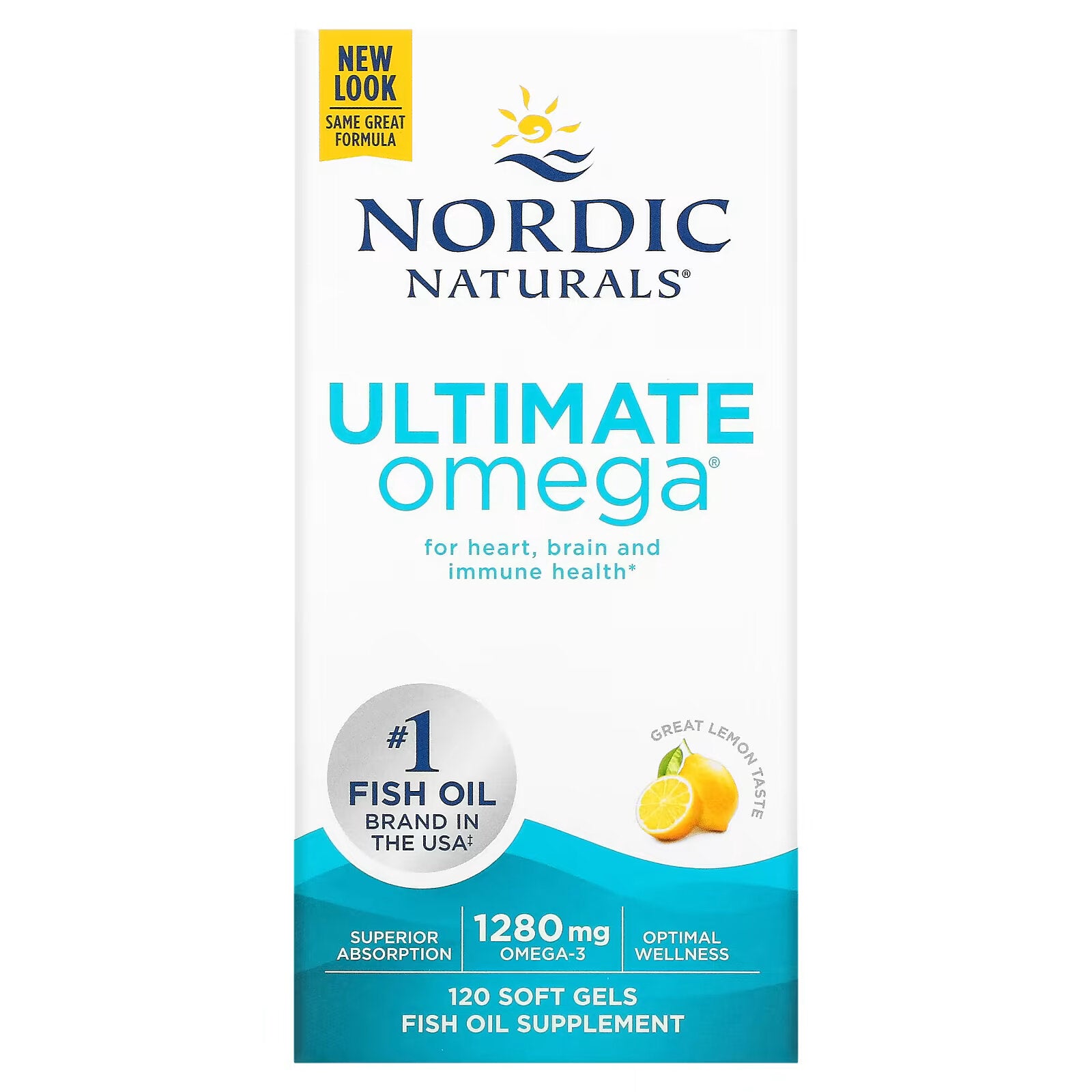 Nordic Naturals, Ultimate Omega، ليمون، 640 مجم، 120 كبسولة