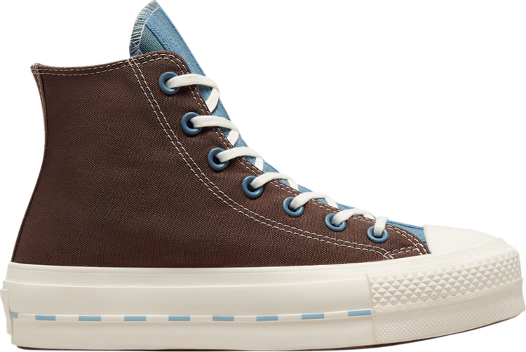 Converse Wmns Chuck Taylor All Star Lift Platform Crafted Canvas High Brazil Nut Indigo Oxide Sneakers, Brown