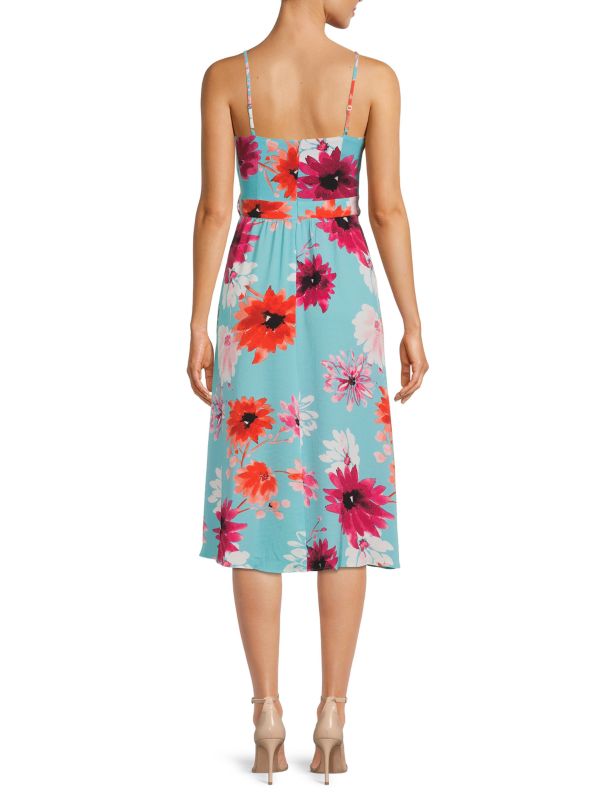 Vince Camuto Blue multi high-low floral dress