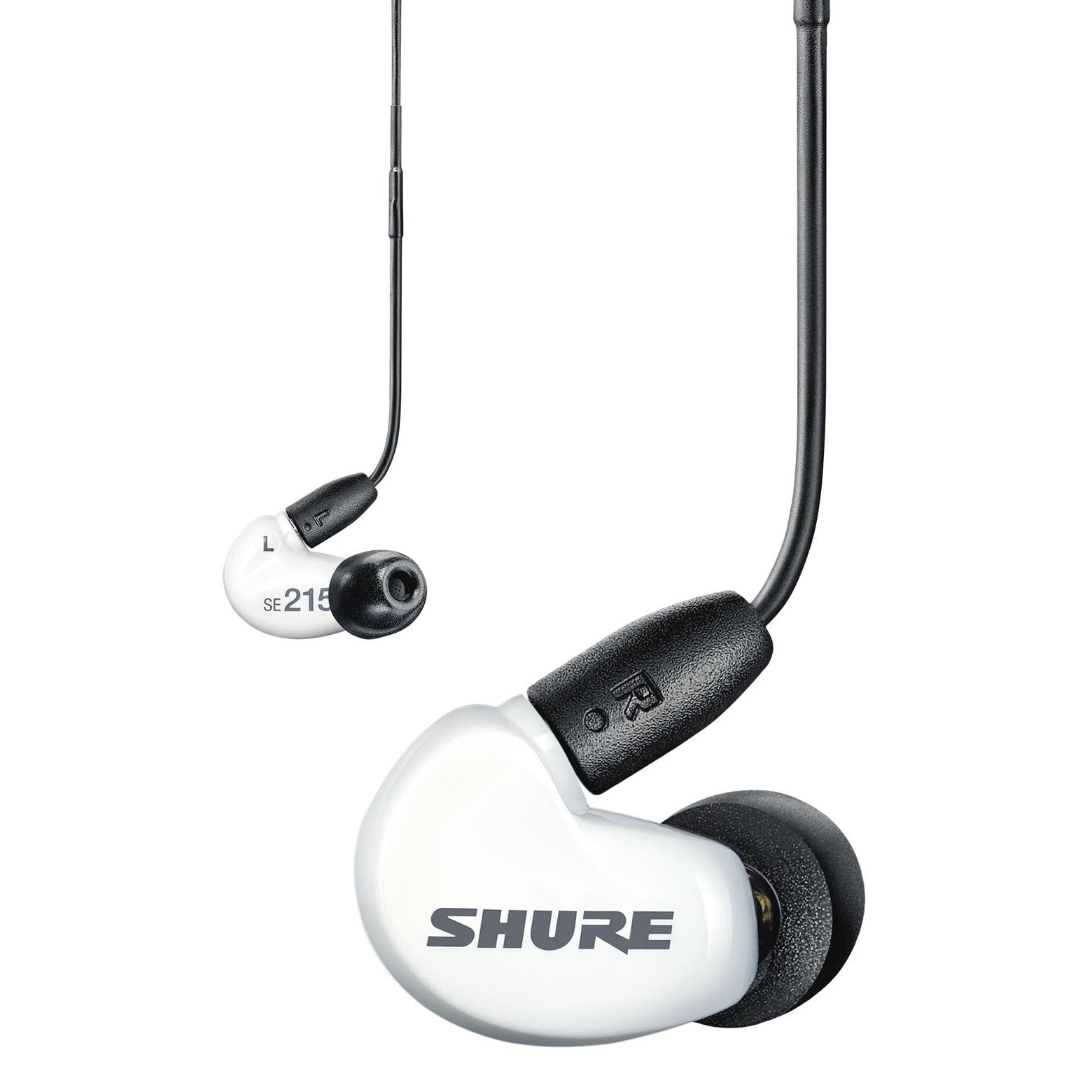 سماعات أذن Shure SE215 RMCE-UNI مع ميكروفون عن بعد، لون أبيض