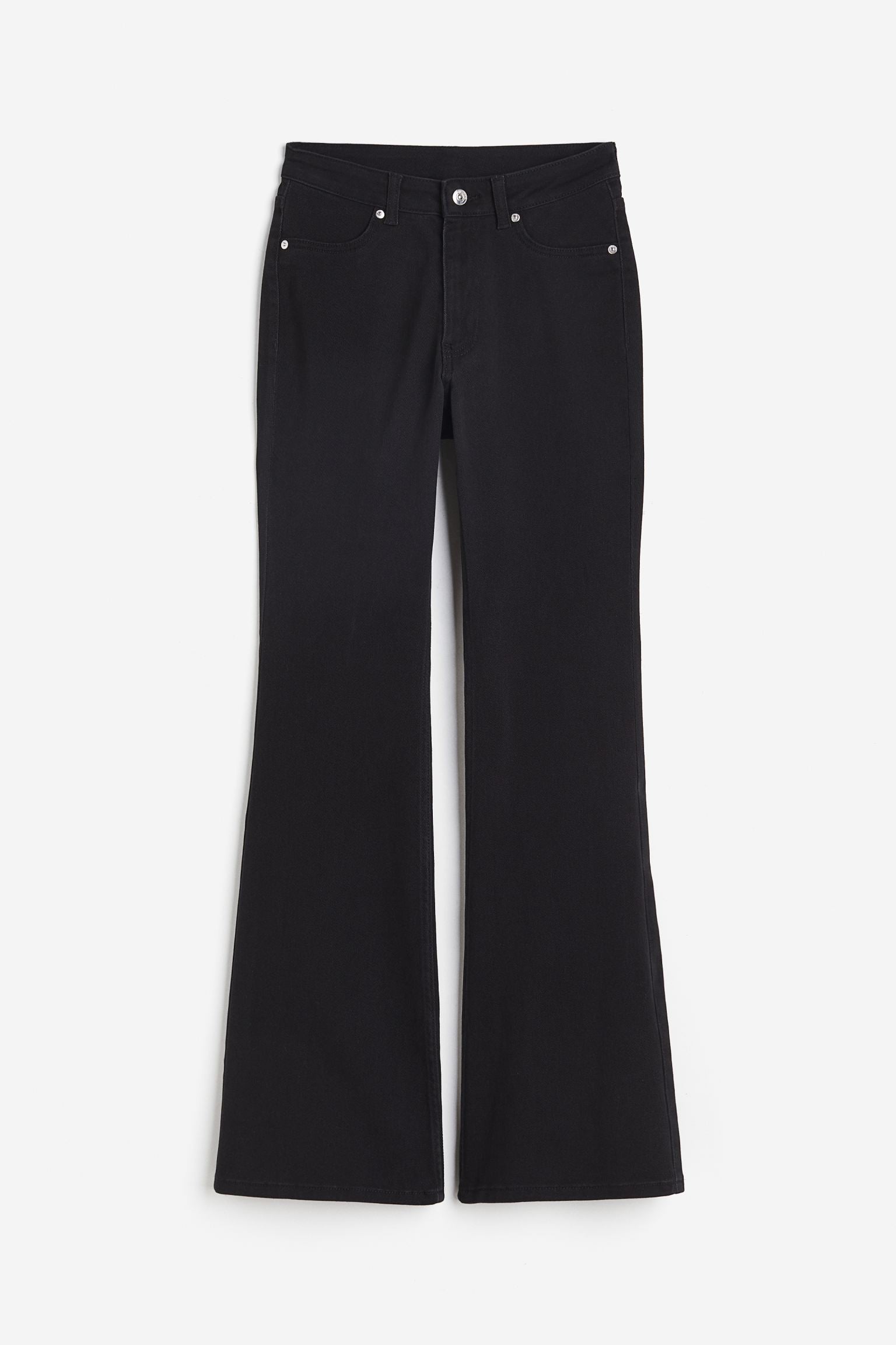 H&M Flared Twill trousers, black