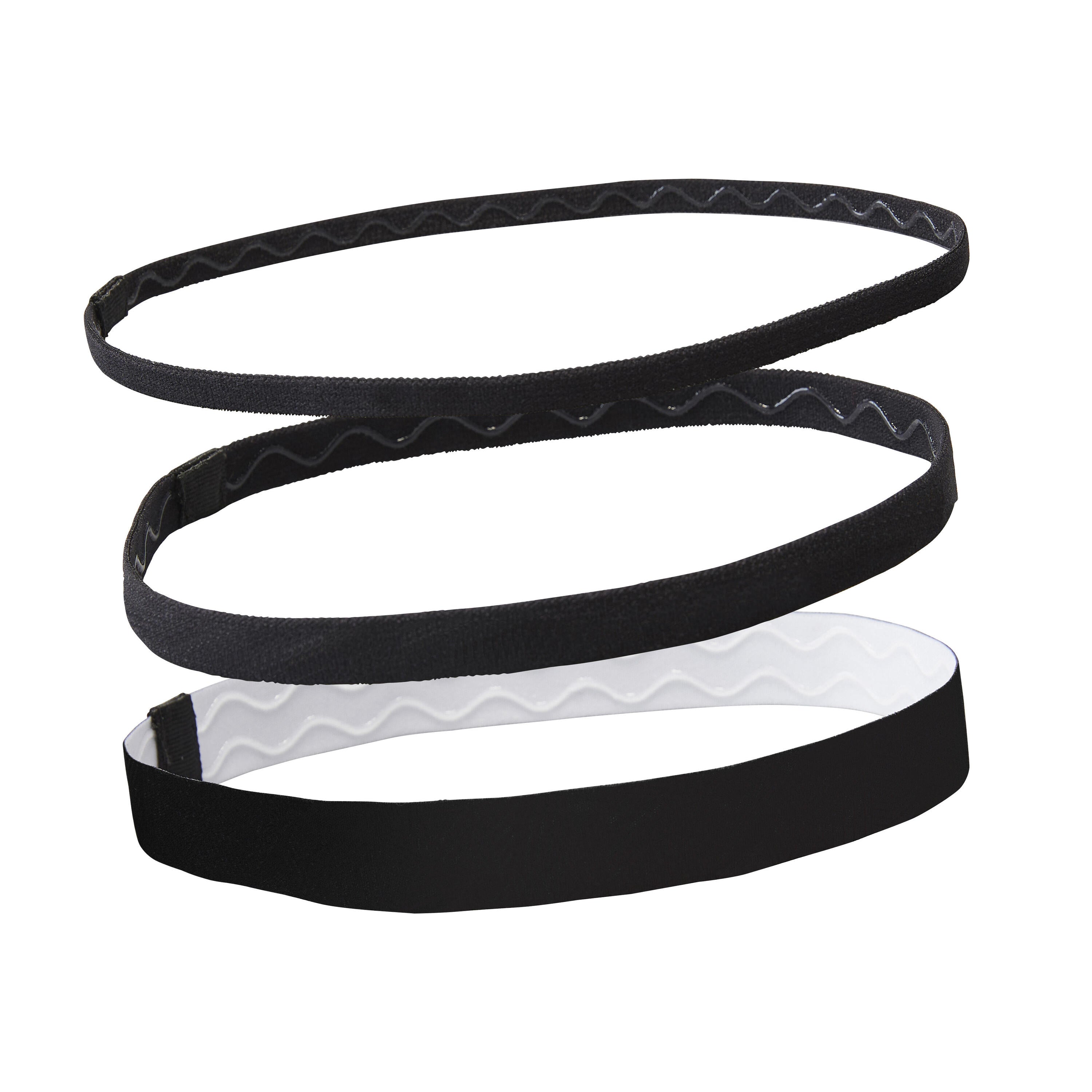 Set of 3 Hair Bands, Fitness Cardio, Black DOMYOS, Black