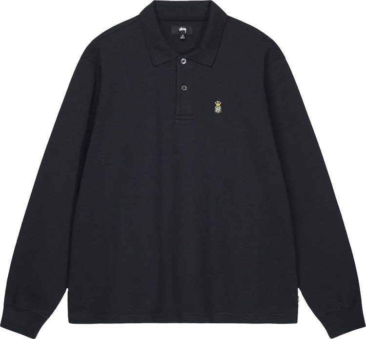 Stussy Long-Sleeve Rib Polo 'Black', black