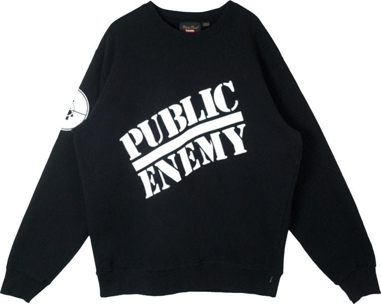 Supreme x Undercover x Public Enemy Crewneck Sweatshirt 'Black', black