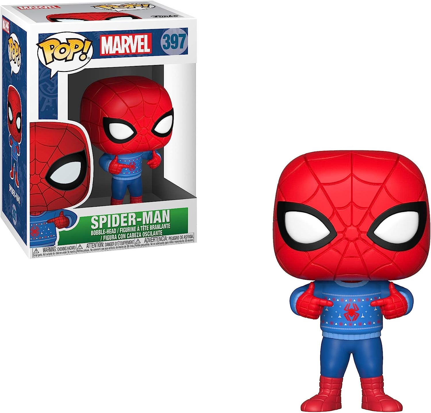 Funko Pop Marvel: Holiday - Spider-Man with Ugly Sweater Collectible Figure