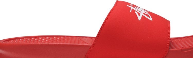 صندل Nike Stussy x Benassi 'Habanero Red' باللون الأحمر